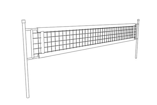 Volleyball net. Vector outline illustration.