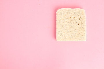 bread without rind in colorful background..