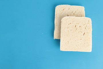 bread without rind in colorful background..