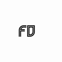 Obraz premium Initial outline letter FD style template