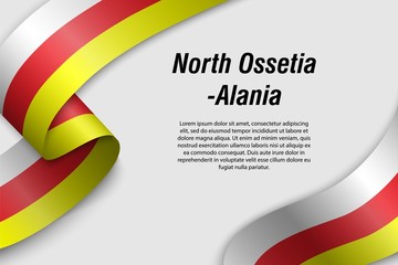 Waving ribbon or banner with flag Region of Russia