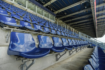 Stadium seats, stadium stand, Football stadium in Thailand.