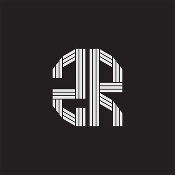 recommend clip art: ZR Logo monogram with outline style linked isolated on black background