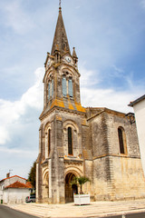 Fototapeta na wymiar Château d'Oléron. Eglise Notre-Dame de l'Assomption. Charente-Maritime. Nouvelle-Aquitaine