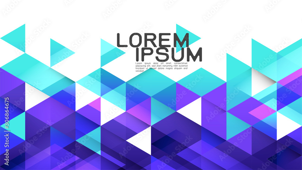 Poster abstract gradient blue mixed geometric template and modern overlapping on white background with spac
