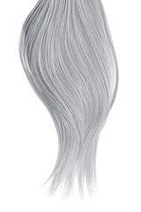 Gray hair on white background, isolated