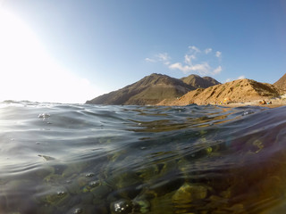 Underwater image in Cabo de Gata nature reserve in Almeria Andalusia Spain