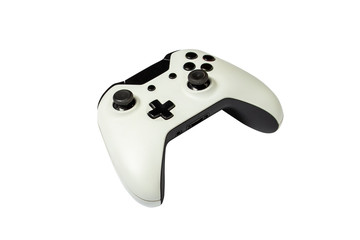 Gamepad from a game console on a white isolated background. Game concept, online games, eSports