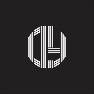 recommend clip art: DY Logo monogram with outline style linked isolated on black background