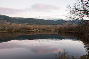 Pontoon reservoir in Segovia; Castilla and Leon; Spain; Europe