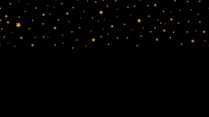 Falling stars. Golden star seamless border. Vector festive banner template