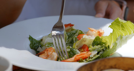Fresh Caesar salad in restaurant