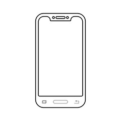 Mobile phone with a blank screen and flat style with isolated on a white background. mock-up template design, smartphone icon. Vector illustration element