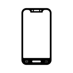 Mobile phone with a blank screen and flat style with isolated on a white background. mock-up template design, smartphone icon. Vector illustration element