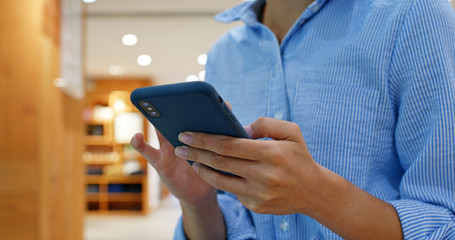 Close up of woman use of mobile phone