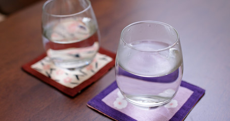 Water glass on the table