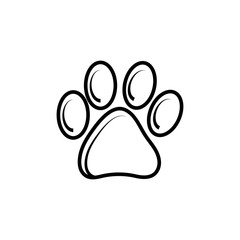 Dog or cat footprint icon on a white background