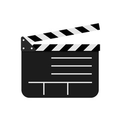 Clapper board icon with a white background