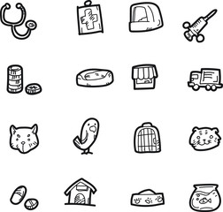 The pet doodle icon set.
