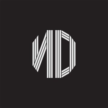 recommend clip art: ND Logo monogram with outline style linked isolated on black background