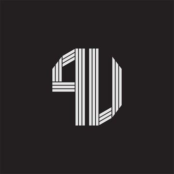 recommend clip art: PU Logo monogram with outline style linked isolated on black background