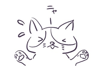 猫　 焦る 慌てる 驚く  イラスト