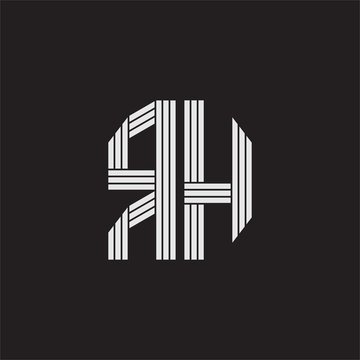 recommend clip art: RH Logo monogram with outline style linked isolated on black background