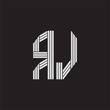 recommend clip art: RJ Logo monogram with outline style linked isolated on black background