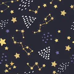 Tischdecke Nahtloses Muster mit Sternen. © nafanya241