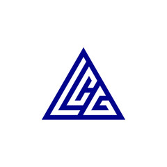 monogram lcg logo with a triangle shape