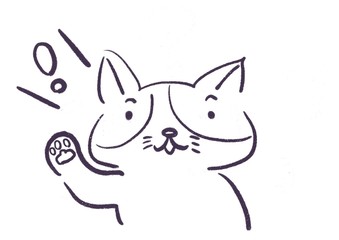 猫　ビックリマーク　イラスト