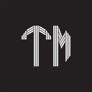 recommend clip art: TM Logo monogram with outline style linked isolated on black background