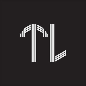 recommend clip art: TL Logo monogram with outline style linked isolated on black background