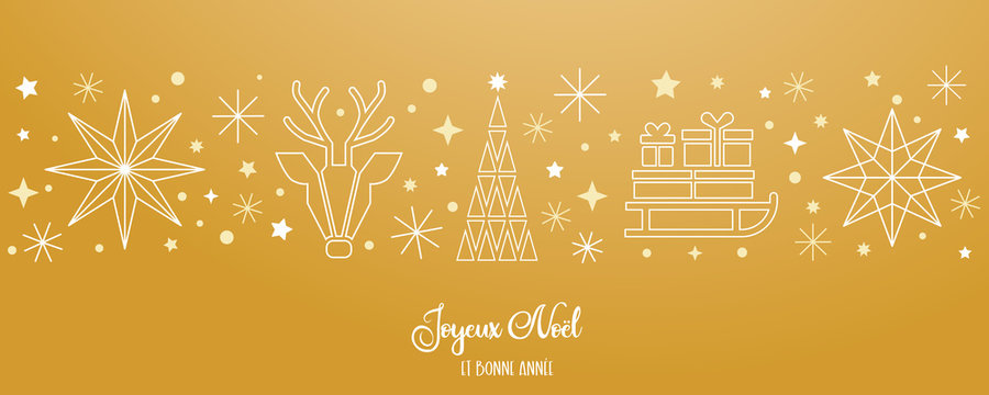 Joyeux Noel. Noel French Christmas. Christmas in France. Joyeux Noël. French word typographic. Christmas French text on golden background