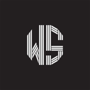 recommend clip art: WS Logo monogram with outline style linked isolated on black background