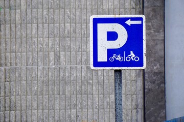 bicycle traffic signal on the street in Bilbao city Spain