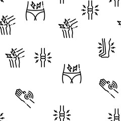 Body Ache Seamless Pattern Vector Thin Line. Illustrations