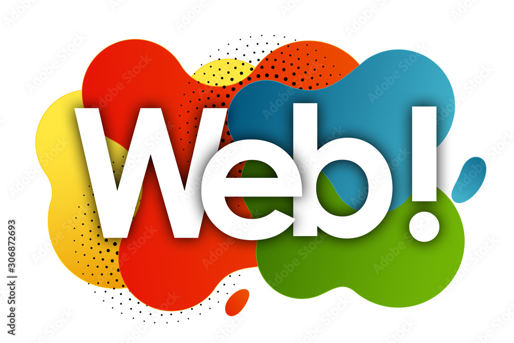Wall mural web in color bubble background
