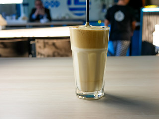 Coffee on a restaurant table