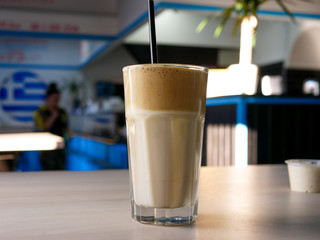 Coffee on a restaurant table