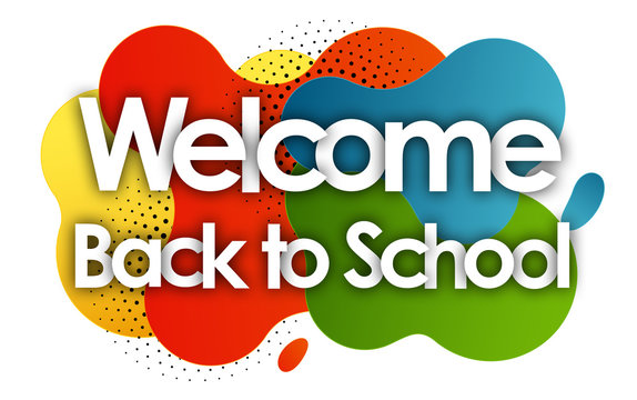 Welcome Back to School in color bubble background