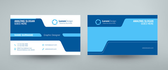 Obraz premium Creative and clean corporate business card template. Vector illustration. Stationery design