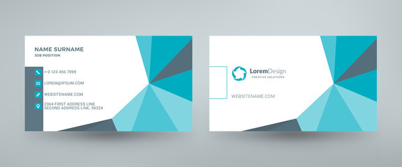 Creative and clean corporate business card template. Vector illustration. Stationery design