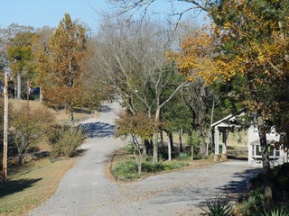 Scenic views with autumn colors along the roads in Eureka Springs, Arkansas.