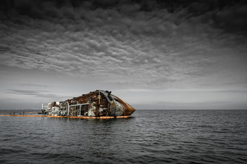 Shipwreck accident near Odessa coast, Ukraine, november 2019
