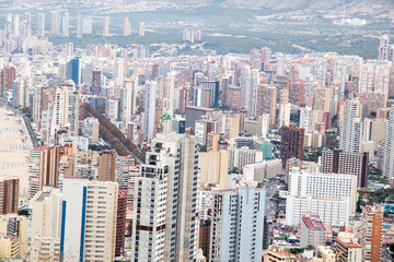 Fototapeta premium Benidorm from above, the cross outlook on November 2017 Alicante province Spain