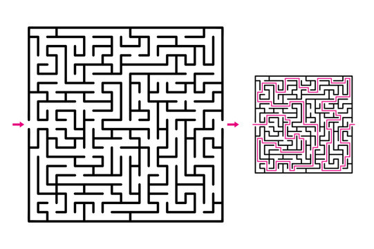 Abstract maze / labyrinth with entry and exit. Vector labyrinth 276.