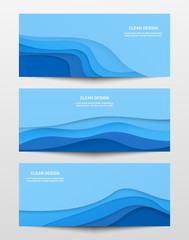 Web trendy horizontal banners set