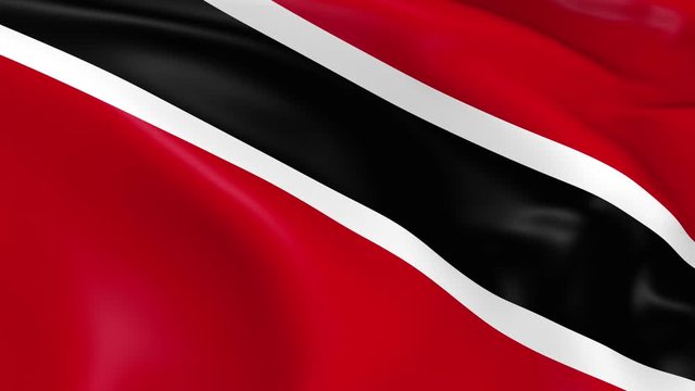 Photo realistic slow motion 4KHD flag of the Trinidad and Tobago waving in the wind.  Seamless loop animation with highly detailed fabric texture in 4K resolution.
