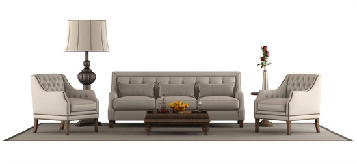 Classic style furniture set isolated on white